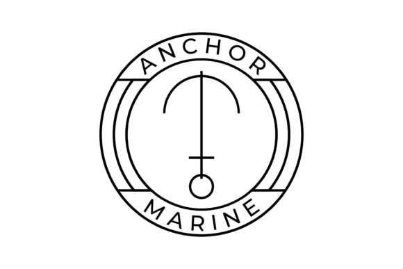 Anchor Line Art Logo Marine Logo Icon