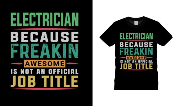 Electrician Typography T-shirt Design