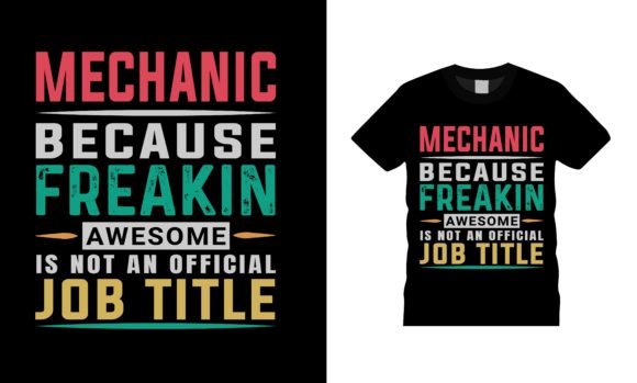 Mechanic Job Title T-shirt Design