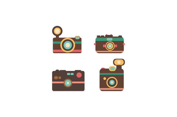 Retro Cameras Embroidery Design