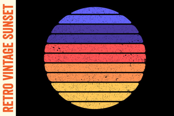 Retro Sunset Vintage Circle Kdp Interior