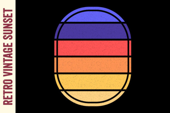 Retro Vintage Sunset Graphics Circle