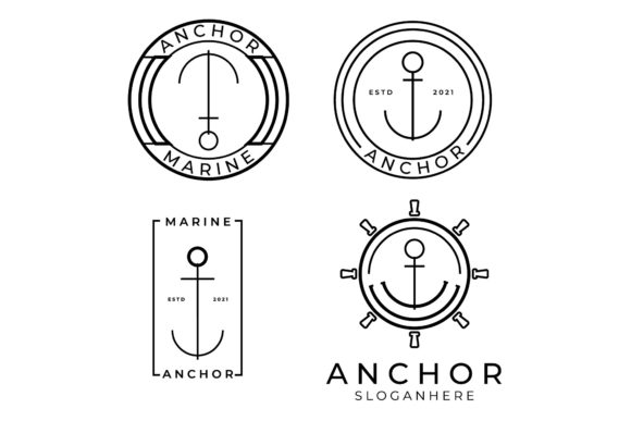 Set or Bundle Simple Mono Line Art Logo